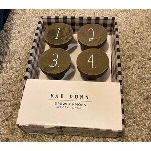 Rae Dunn Set Of 4 Wooden Drawer Knobs 1.75in